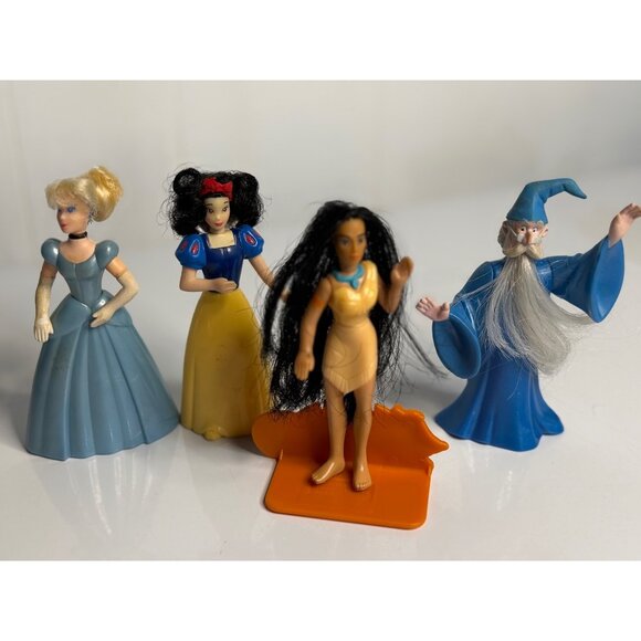 VTG Disney Princess Figures Lot of 4 Snow White Cinderella Pocahontas Merlin PVC - Picture 2 of 9